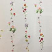 条纹排列花朵印花面料
