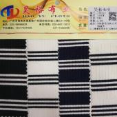 4X3TR色织条纹坑条TR色织条纹罗纹TR坑条TR罗纹涤棉色织间条罗纹