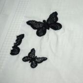 全棉绣花黑白蝴蝶