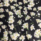 《现货》黑底小花梭织数码印花夹克棉衣面料