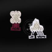 AI英文字母电脑绣花胸针刺绣定做胸章绣花饰品