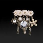流行织带胸花时尚高档挂饰五金服饰百搭配饰胸针饰品brooch