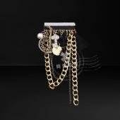 流行织带胸花时尚高档挂饰五金服饰百搭配饰胸针饰品brooch