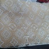 牛奶丝水溶花边条码刺绣白色绣品