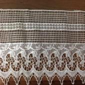 涤光丝水溶花边条码刺绣白色绣品