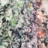 仿真丝雪纺牙签条动物熊猫印花