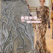 亮片珠片刺绣电脑绣花高档礼服面料，珠片绣花厂家直销，秋冬新款