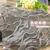 亮片珠片刺绣电脑绣花高档礼服面料，电脑绣花工厂，厂家直销