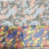 镂空网格鞋材包包棒球服女装童装迷彩印花