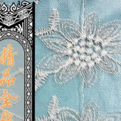精品水溶金线绣花面料服装辅料