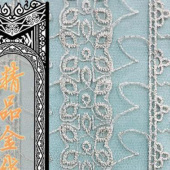 精品水溶金线绣花面料服装辅料