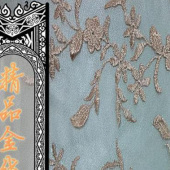 精品水溶金线绣花面料服装辅料
