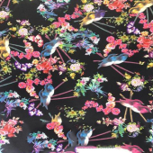 HX-141505 喜鹊与花数码印花罗马布