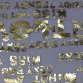 供应欧根纱烫金烫银 加密无光欧根纱字母图案烫金烫银加工品