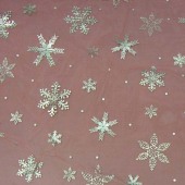供应硬有光欧根纱烫金烫银雪花点加工品 硬纱烫金烫银雪花点