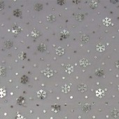 供应欧根纱烫金烫银 加密无光欧根纱小雪花烫金烫银加工品