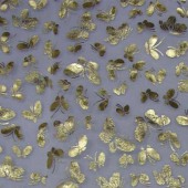 供应欧根纱烫金烫银 加密无光欧根纱大小蝴蝶图案烫金烫银加工品