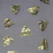 供应欧根纱烫金烫银 加密无光欧根纱豹头图案烫金烫银加工品