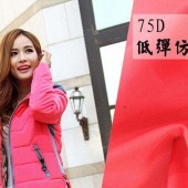 75D低弹仿记忆羽绒服面料 风衣面料 防水防掉绒化纤面料