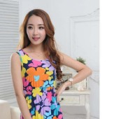 中大针织面料高质水晶绒冰丝分散印花面料服装用料