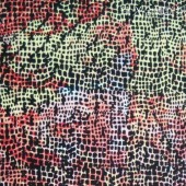 高捻弹力 人棉乱麻印花布195GSM 150CM 高档时装