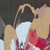 26S人棉气流纺 165GSM 160CM大花朵印花汗布 女装