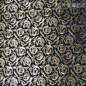 涤弹力染底烫金玫瑰花汗布180GSM 150CM