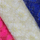 现货供应高档时尚女装锦氨纶蕾丝面料 6878