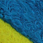 现货供应高档女装锦棉股线蕾丝面料 6985#