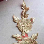 130CM全涤50D网布手工浮花绣花面料