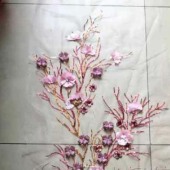 130CM全涤50D网布手工亮片绣花面料