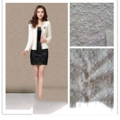 新款提花金银丝亮片白色粗纺面料 小香风粗花呢面料春秋服装面料