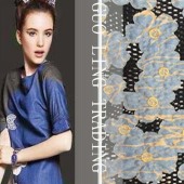 2015年 女装面料 激光绣花 婚纱礼服面料 刺绣网纱绣花