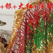 四色瓜子片绣花布