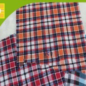 现货供应21s涤棉格子布衬衫面料鞋子皮包等厂家直销