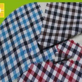 21s涤棉色织格子布衬衫面料