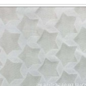 欧根纱女装裙装面料13支棉烂花纱烂花布菱形格