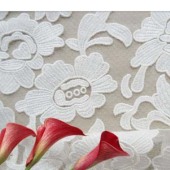 网布绣花 网布刺绣蕾丝 网布花边 网布打孔绣花面料 网眼布绣花