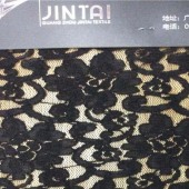 锦棉氨经典黑白花型弹力蕾丝时装面料