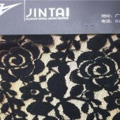 锦棉黑白玫瑰花花型女装蕾丝面料