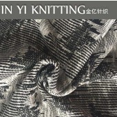 TC纬编粗针 涤纶加棉 黑白交织针织服装面料
