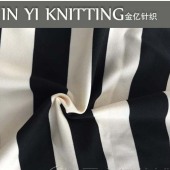 TR涤棉彩条罗马布 黑白条4cm弹力色织针织服装用布