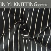 锦棉细条黑白条罗马布 弹力色织针织服装用布