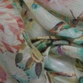 孔雀花真丝丝麻数码女春秋冬夏服装面料 多花定制