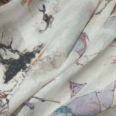 仕女图真丝丝麻数码女春秋冬夏服装面料 多花订制