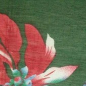 绿色底真丝丝麻数码女春秋冬夏服装针织平纹面料 多花定制