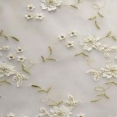 2015年针织平纹锦涤混纺绣花面料 时尚婚纱礼服童装女装面料