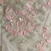 2015年网布绣花面料 时尚婚纱礼服面料 童装面料 女装面料