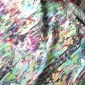 涂鸦画真丝弹力缎数码 女 春秋冬夏服装面料 多花定制