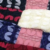 针织经编双色锦棉腰果蕾丝面料 弹力蕾丝面料